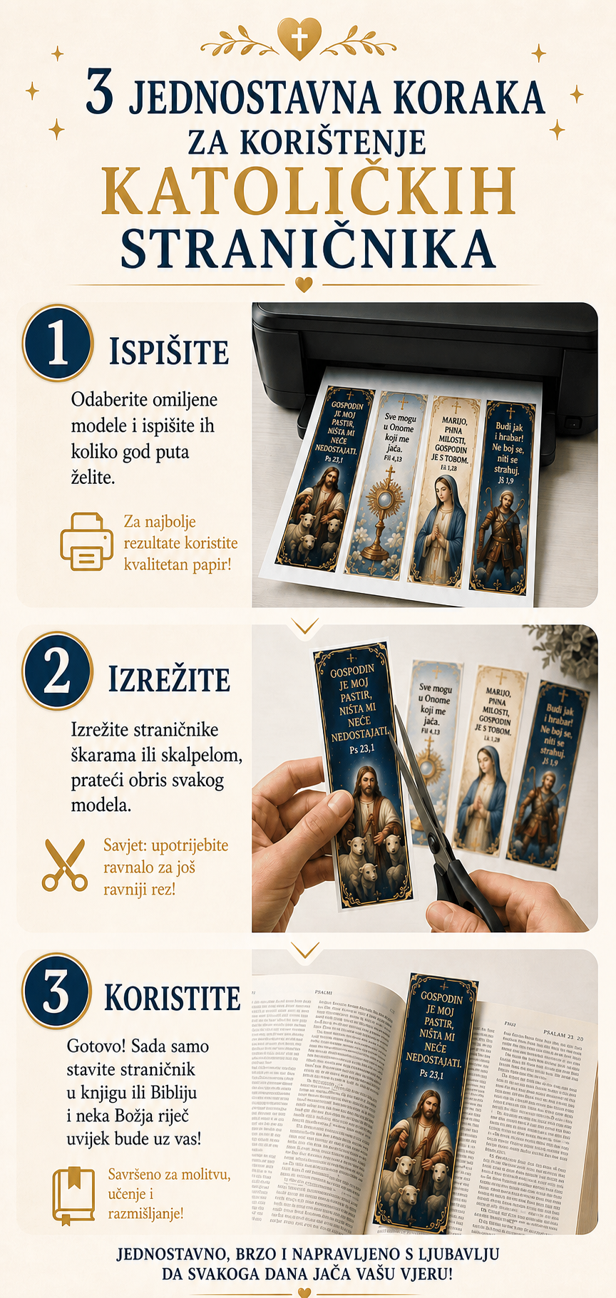 3 jednostavna koraka za korištenje katoličkih straničnika: preuzmite, izrežite i koristite