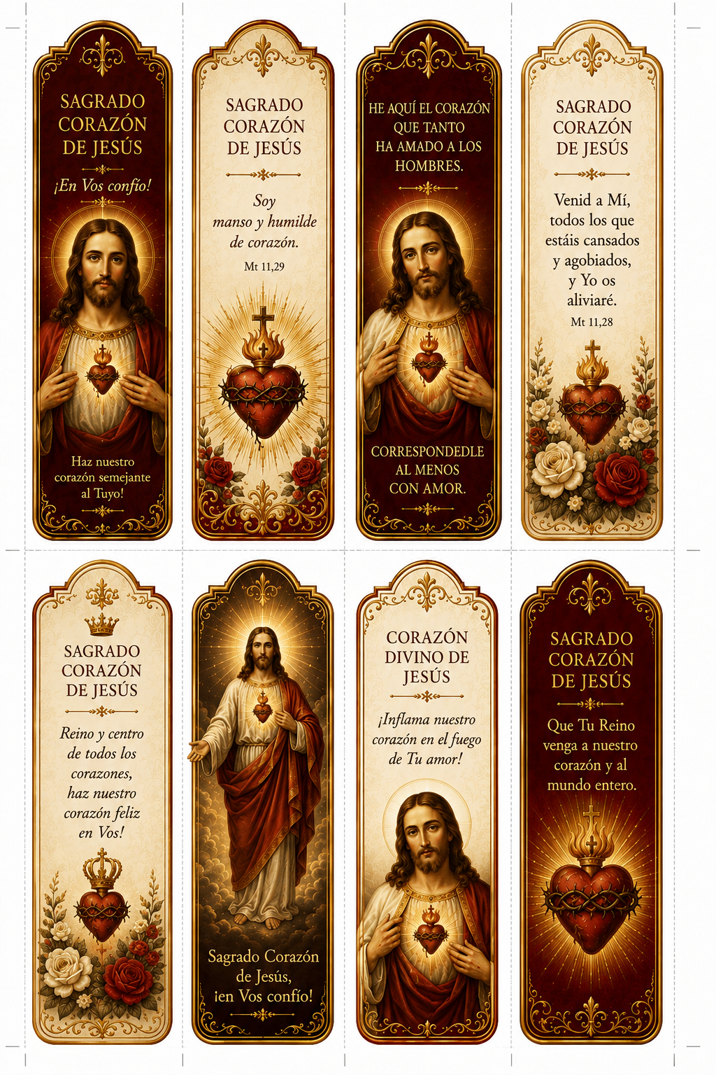 Marcapáginas con el Sagrado Corazón de Jesús