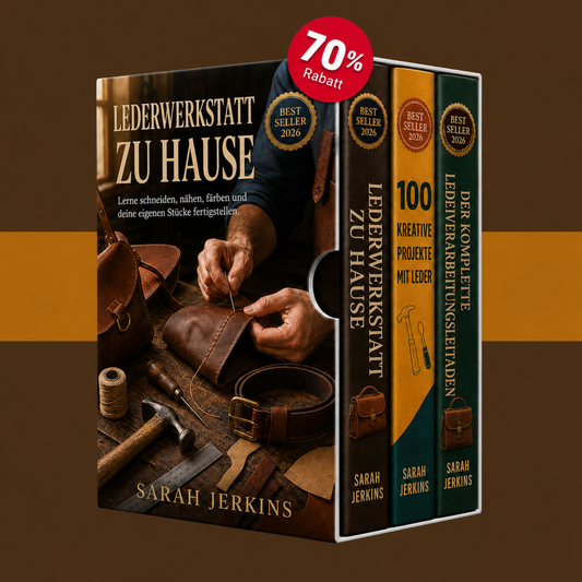 E-Book-Ratgeber Lederwerkstatt für Zuhause: Lernen Sie Lederprodukte zu Gestalten, Nähen und Restaurieren + 2 BONI - Digitales Buch