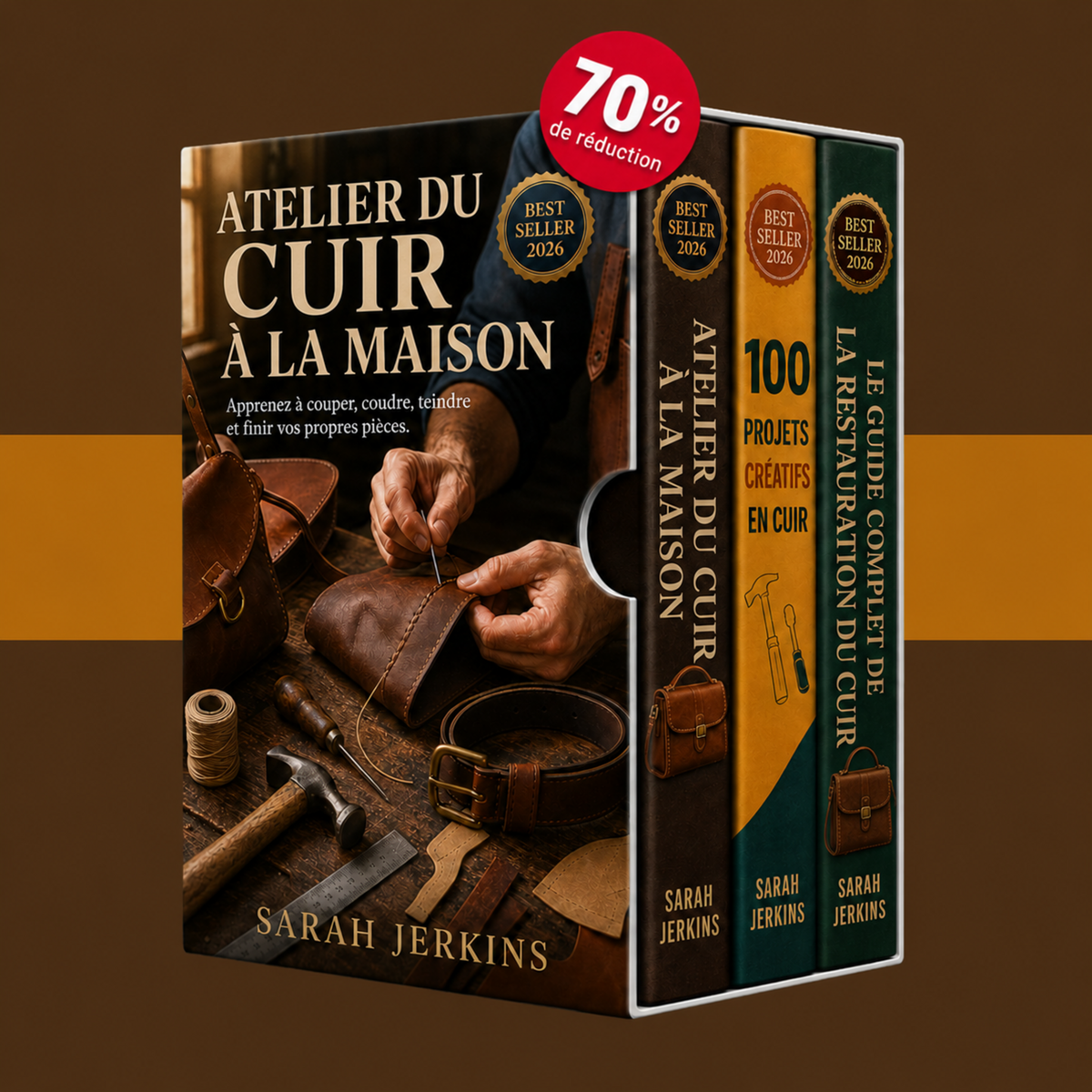 Atelier du Cuir à la Maison : Apprenez à Créer, Coudre et Restaurer des Pièces en Cuir + 2 Bonus