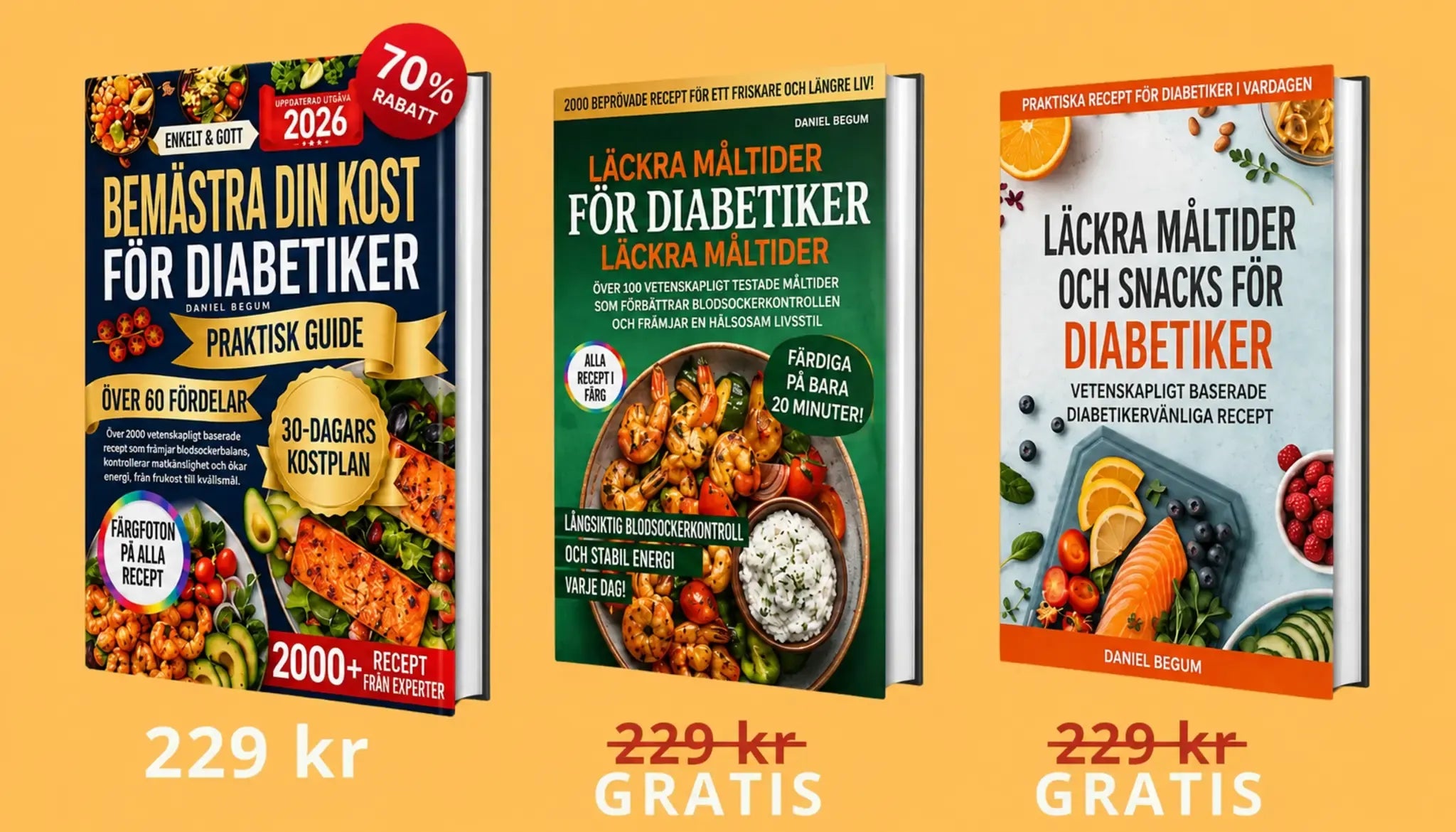 Paket med 3 böcker – Diabeteskost