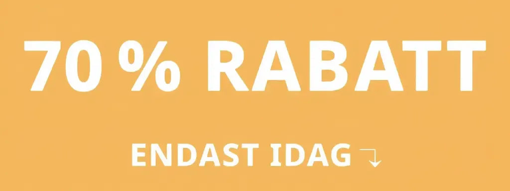 70% rabatt banner