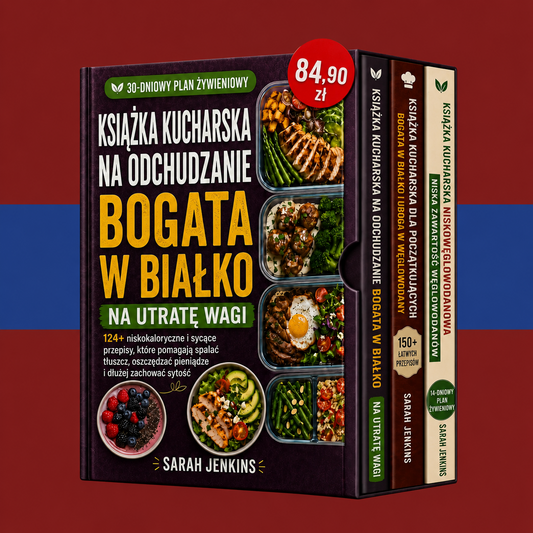 Kompletny pakiet: przepisy wysokobiałkowe i niskowęglowodanowe + 2 BONUSY