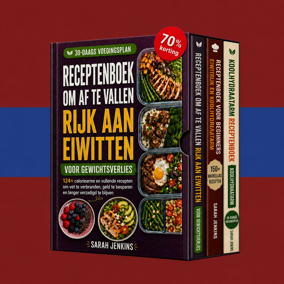 Gids in e-bookformaat Het ultieme pakket: eiwitrijke, koolhydraatarme recepten + 2 BONUSSEN - Digitaal boek