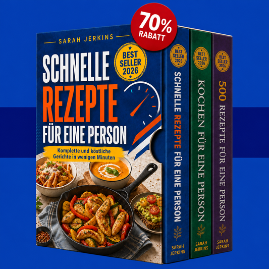 E-Book-Ratgeber Schnelle Rezepte für Eine Person: Vollständige, Einfache & Leckere Gerichte in Wenigen Minuten + 2 BONI - Digitales Buch