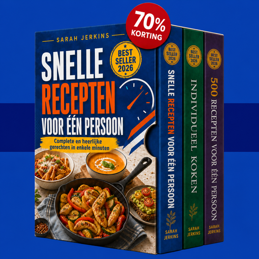 E-bookgids Snelle Recepten voor Eén Persoon: Complete, Eenvoudige & Heerlijke Gerechten in Enkele Minuten + 2 BONUSSEN - Digitaal boek