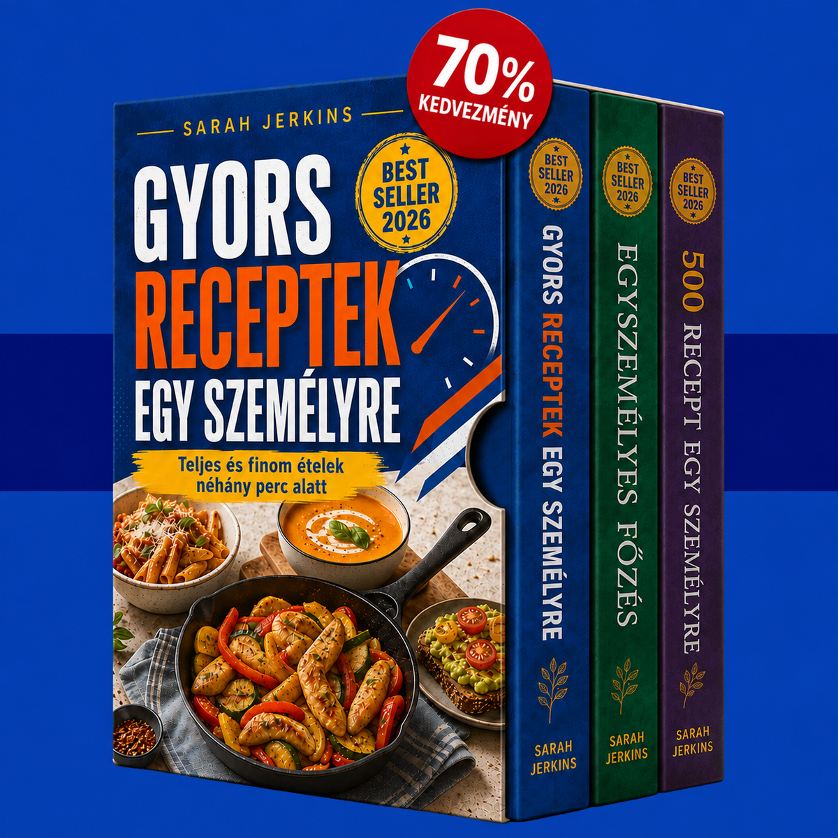 Gyors Receptek Egy Személyre: Teljes, Egyszerű és Ízletes Ételek Néhány Perc Alatt + 2 Bónusz