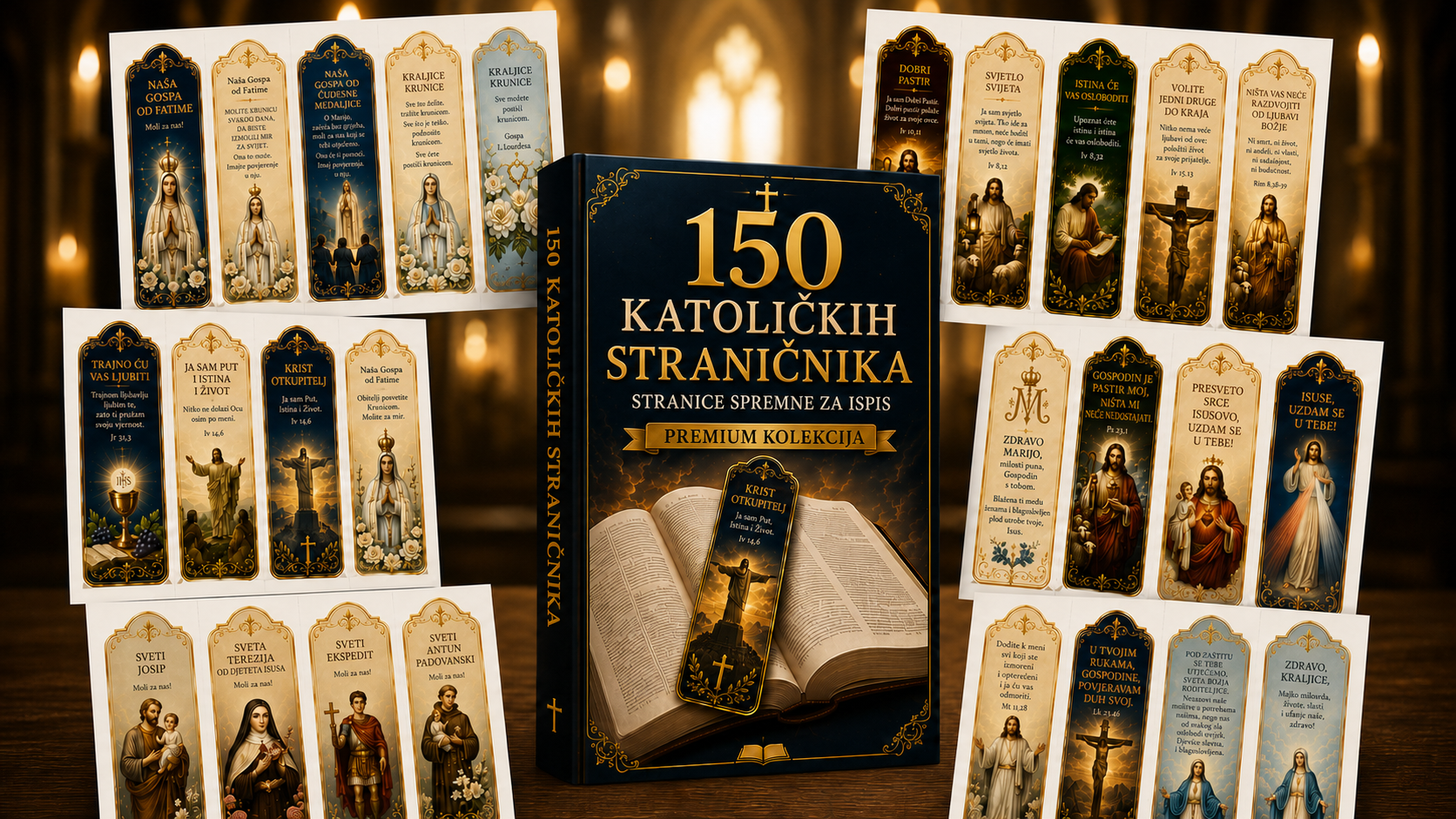 Premium kolekcija od 150 katoličkih straničnika s Biblijom i dizajnima posvećenima Mariji, Isusu i svecima