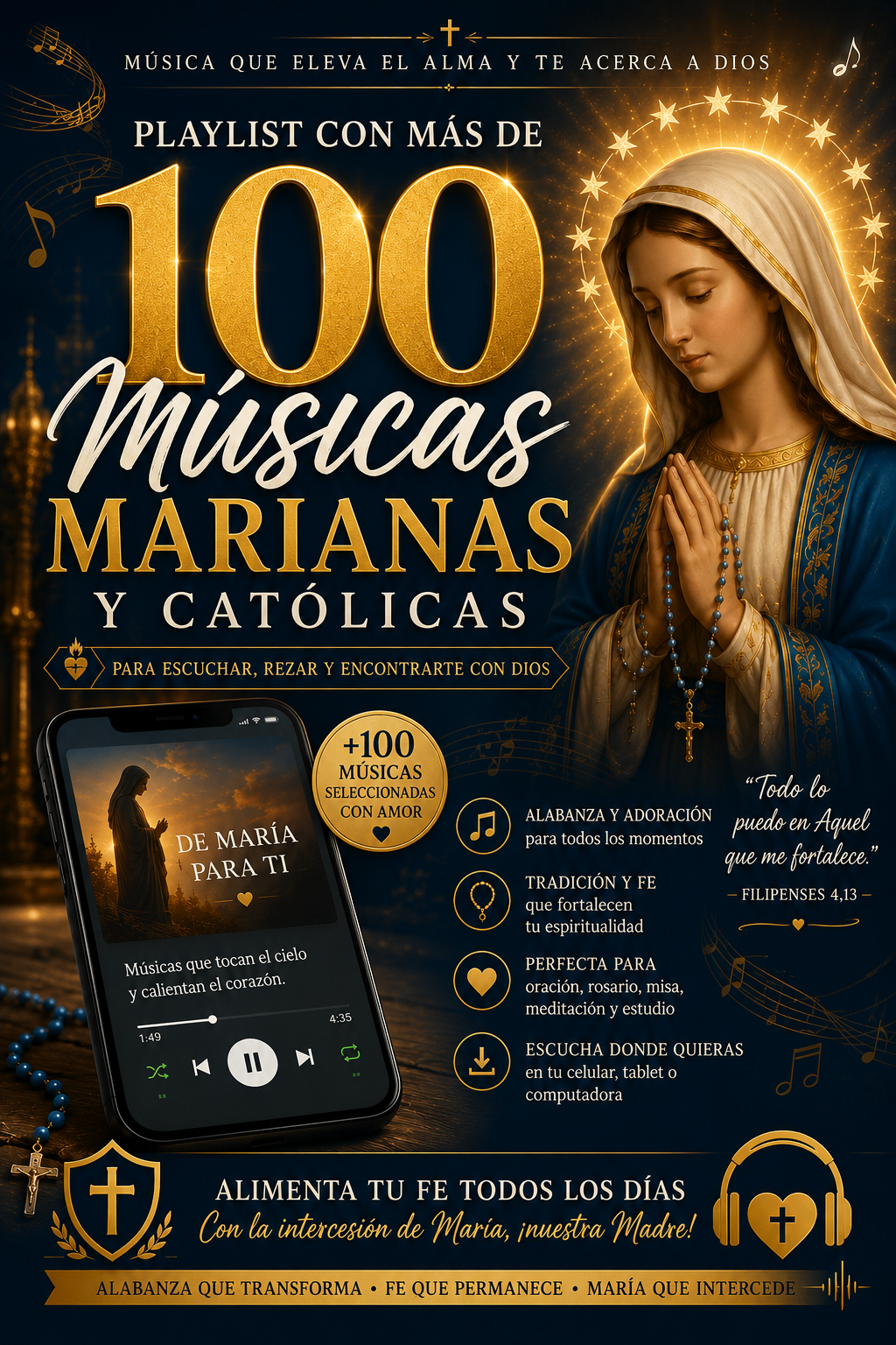 Lista con más de 100 canciones marianas y católicas